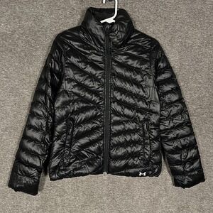 Under Armour ColdGear Infrared Jacket Womens XS Black Quilted Puffer Coat Zip